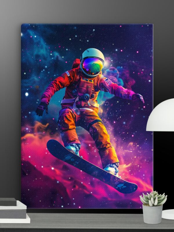 Astronaut on skateboard canvas - 20×28