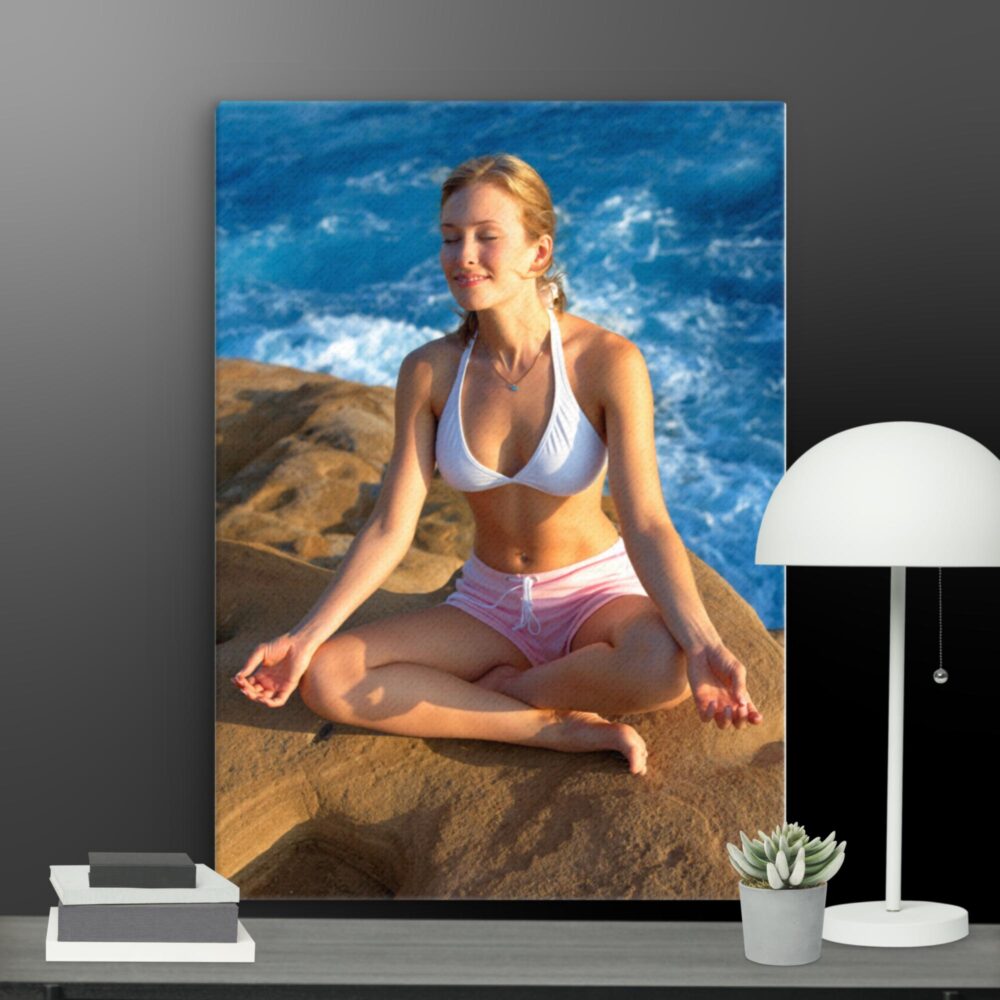 Yoga by the sea canvas - Image 8