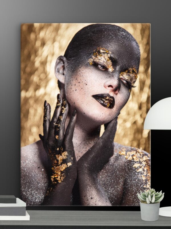 Black Gold Glitter Effect canvas - 20×28