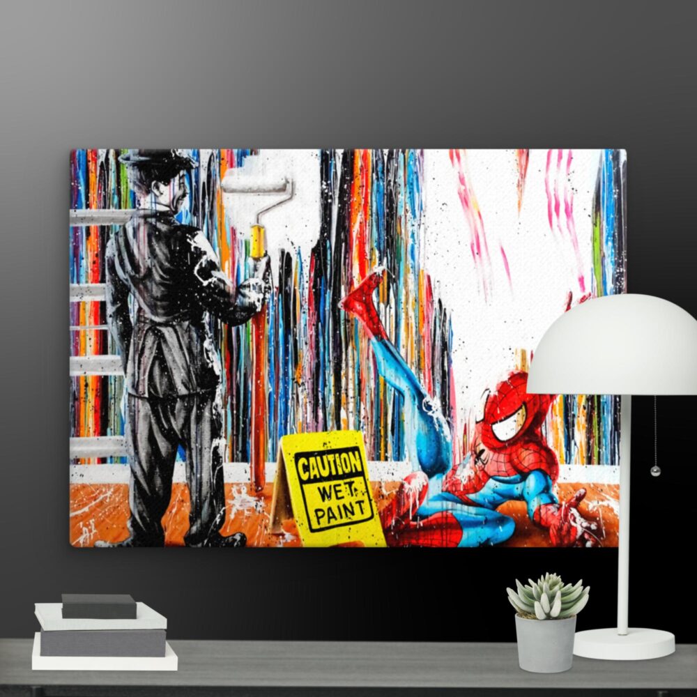 Spiderman and Chaplin canvas - Image 11