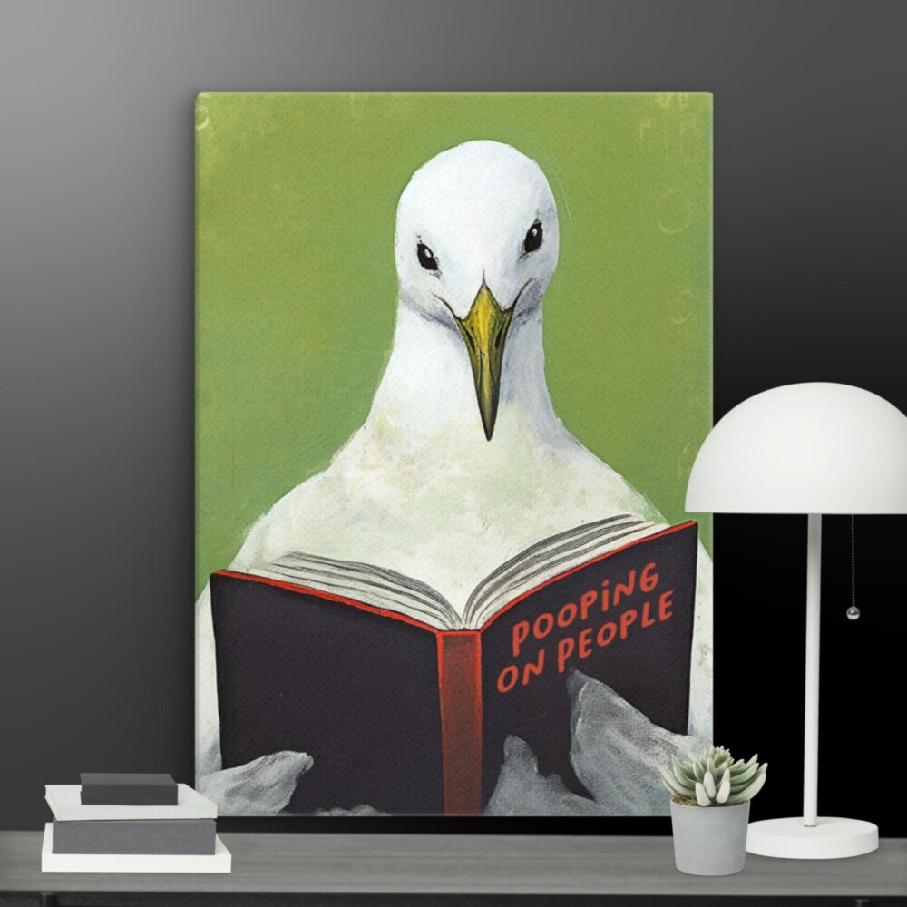 Funny Seagull Toilet canvas - Image 9