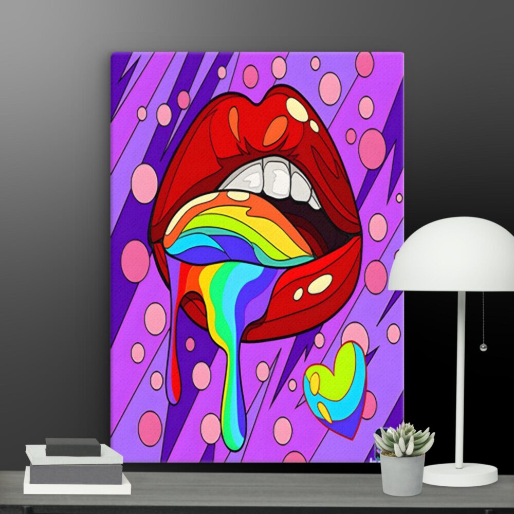 Rainbow lips canvas - Image 7