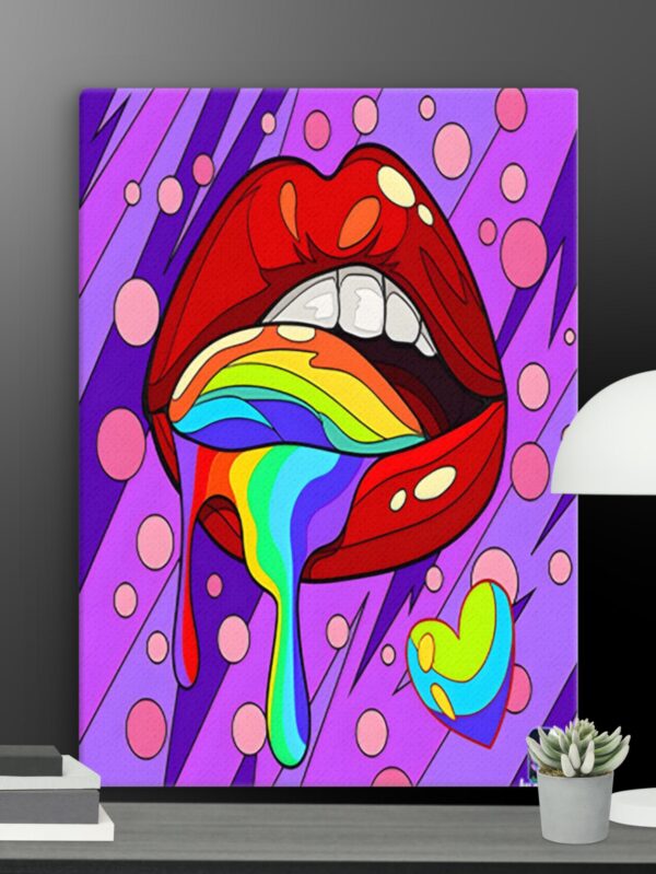 Rainbow lips canvas - 20×28