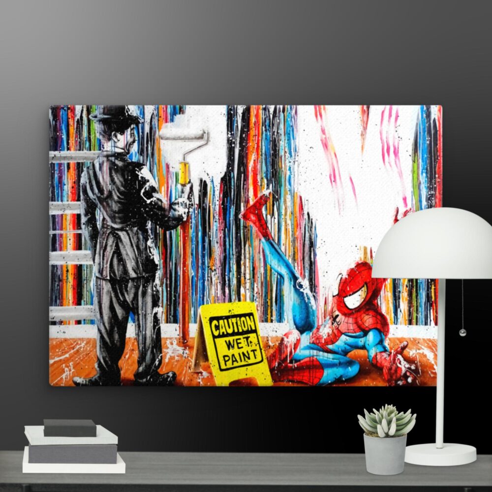 Spiderman and Chaplin canvas - Image 11