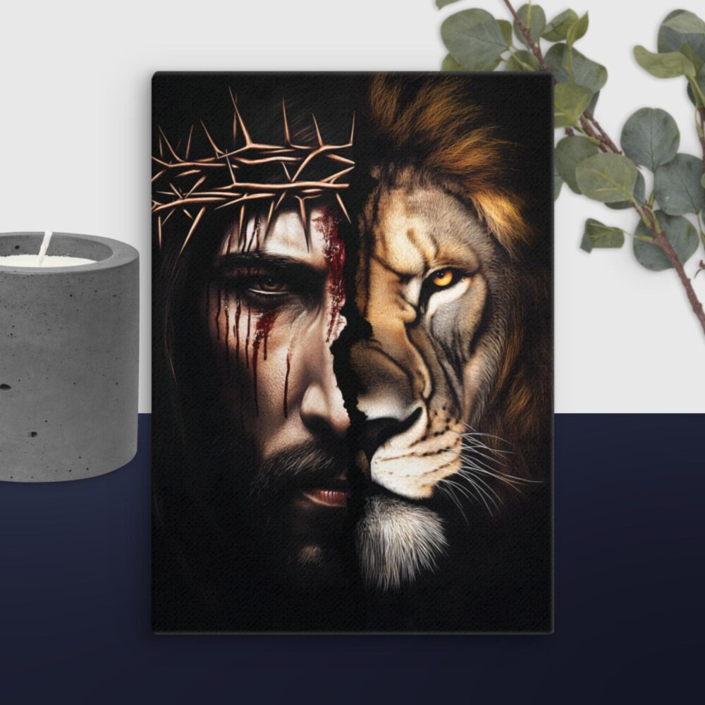 Lion vs God canvas - Image 9