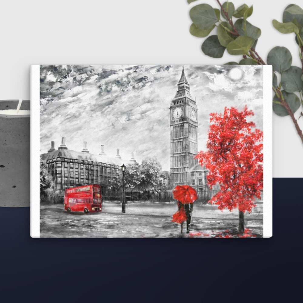 Red wet scene canvas - Image 11
