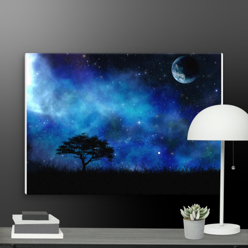 Blue night time scene canvas - Image 11