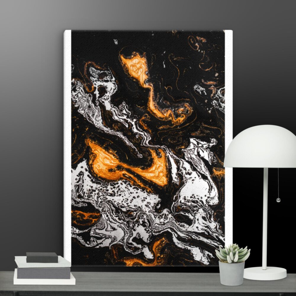 Orange black scene canvas - Image 8