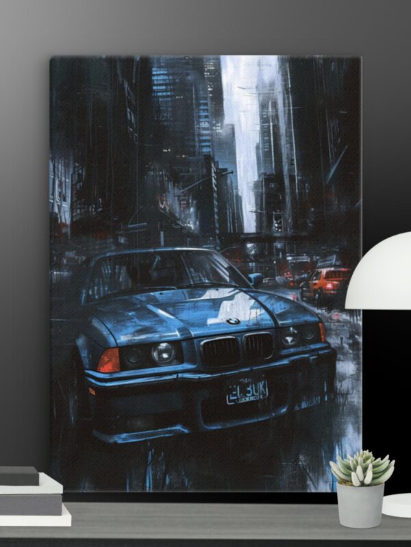 Blue BMW Scene canvas - 20×28