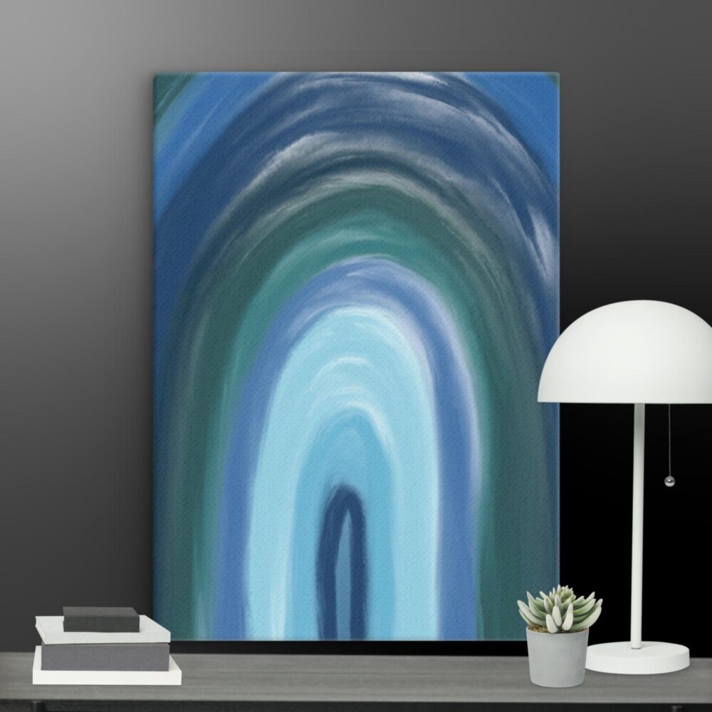 Contemporary shades of blue canvas - Image 11