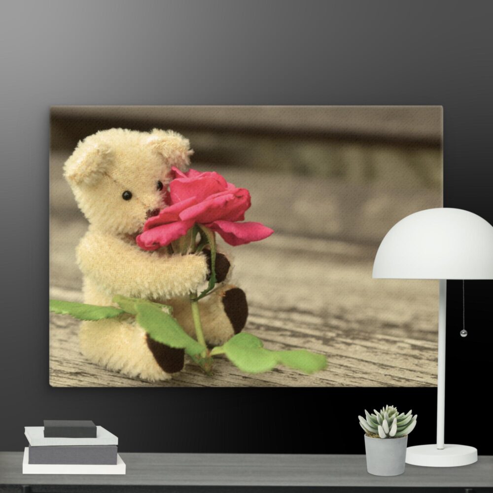 Teddy with rose canvas - Image 11