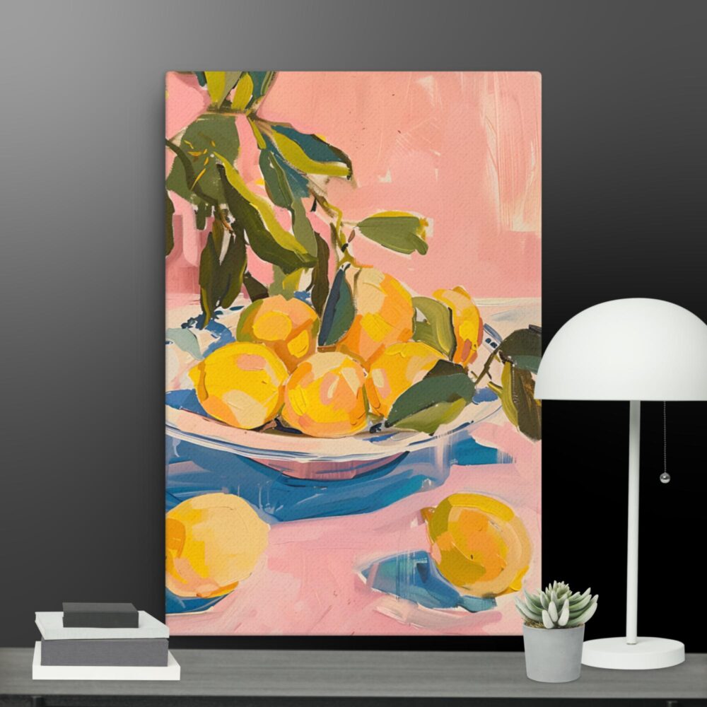 Lemons in a bowl canvas - Image 11