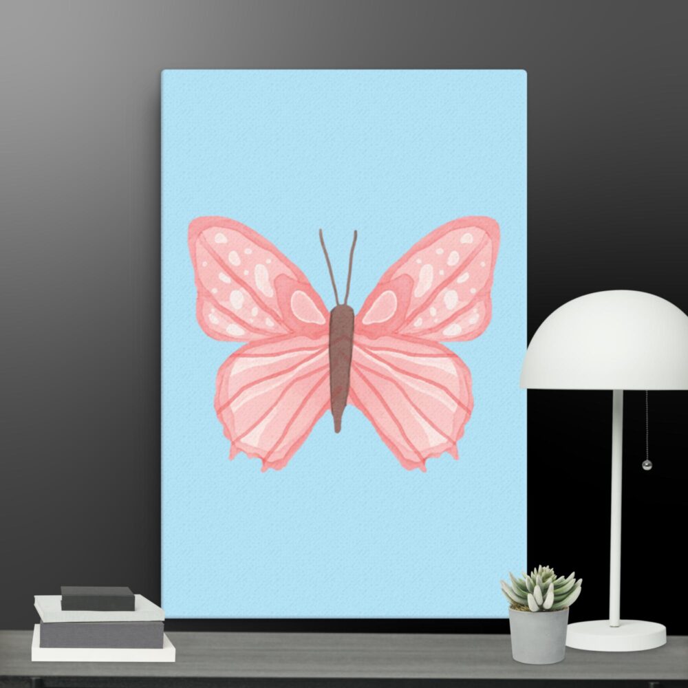 Pink butterfly canvas - Image 11