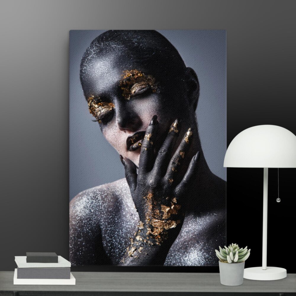 Black Gold Glitter effect canvas - Image 8