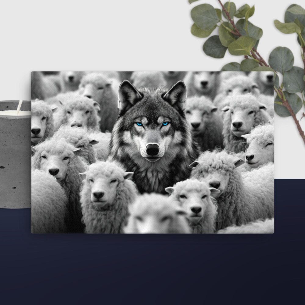 Wolf with sheep canvas - Image 13