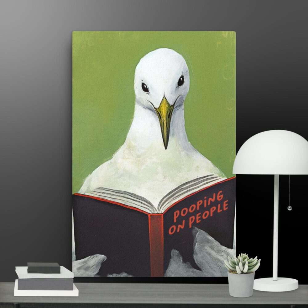 Funny Seagull Toilet canvas - Image 11