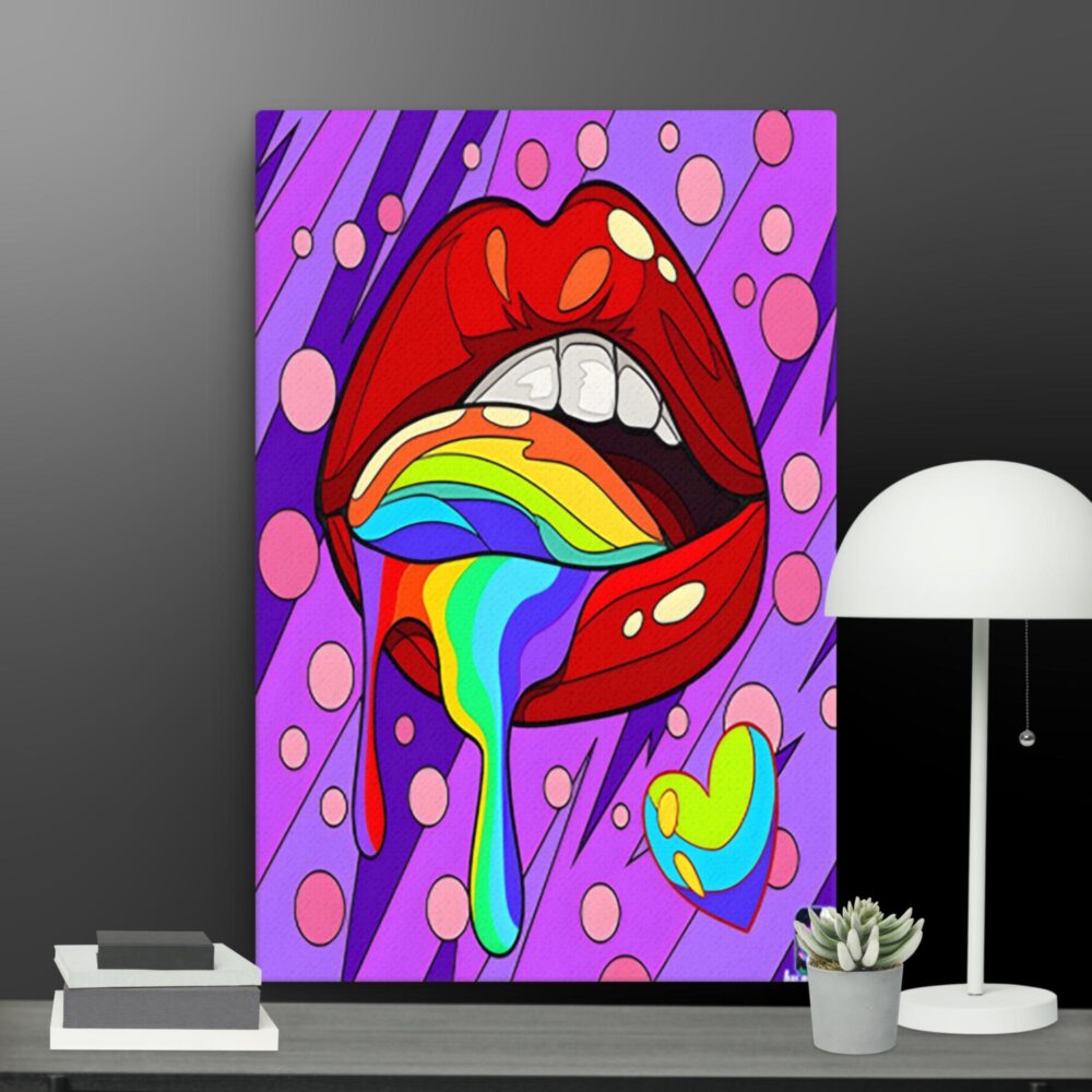 Rainbow lips canvas - Image 9