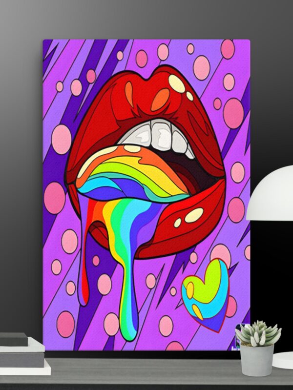 Rainbow lips canvas - 20×30