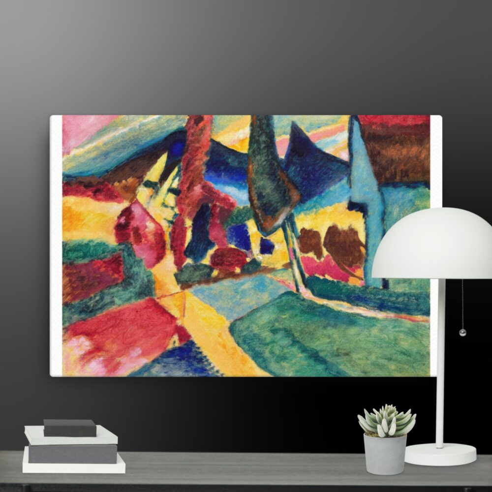 Landscape with two poplars canvas - Image 13