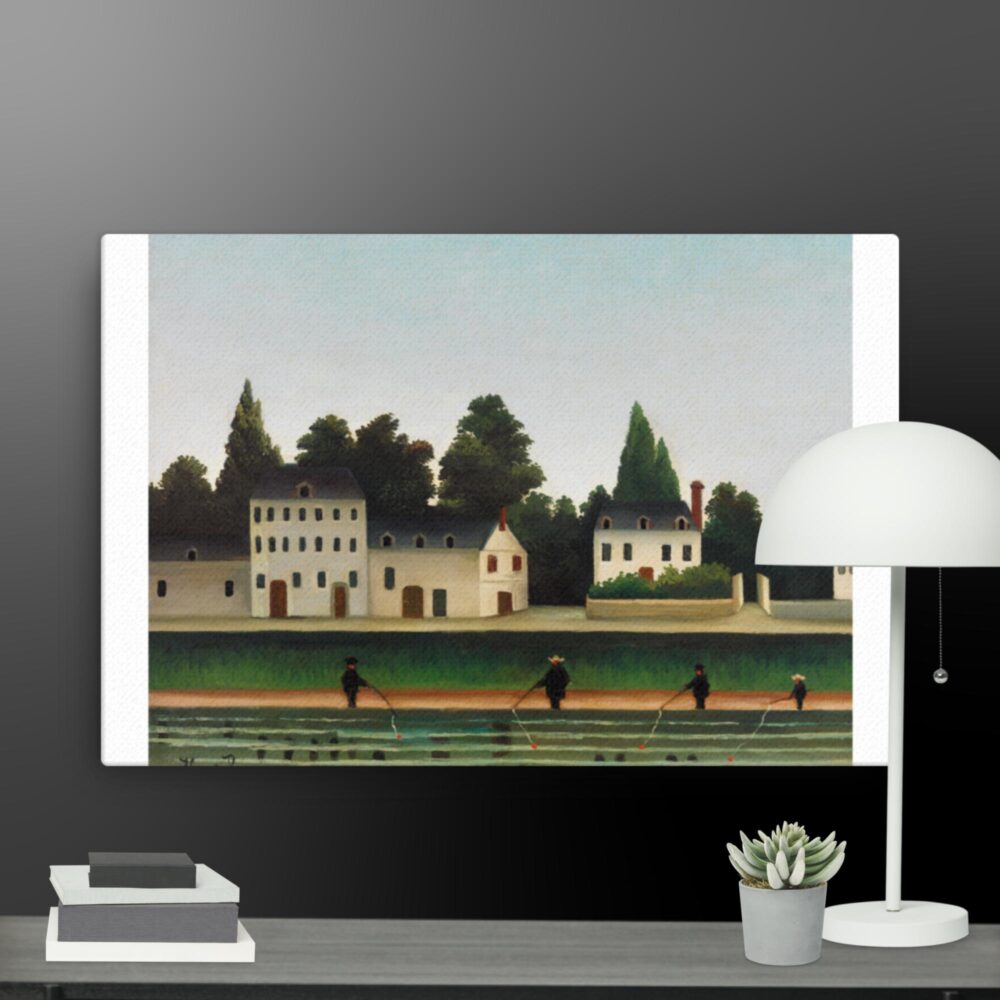 Landscape and four fisherman canvas - Image 13