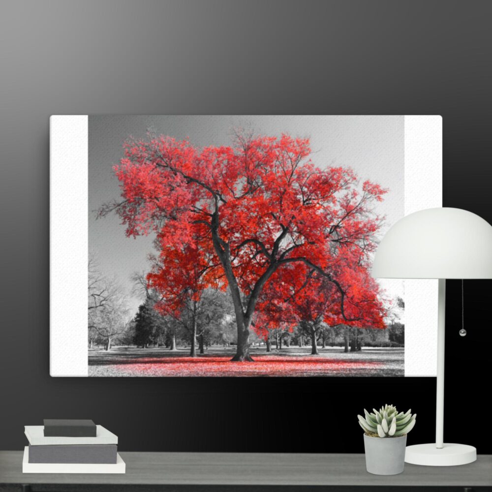 Red tree scene canvas - Image 13