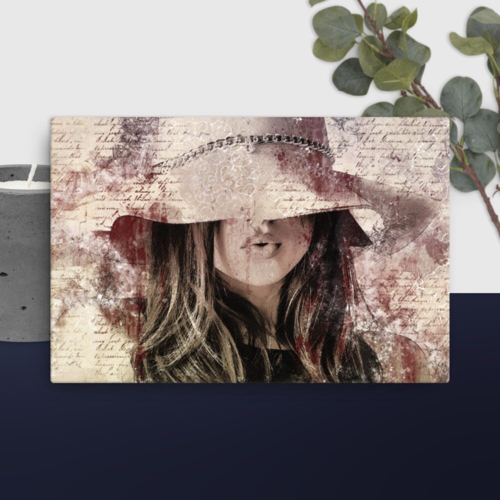 Woman with hat canvas - Image 13