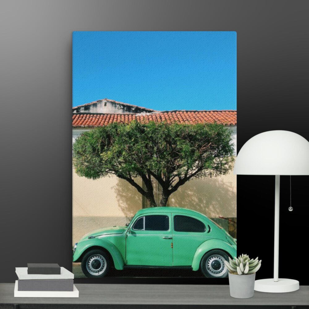 Green car scene canvas - Image 13