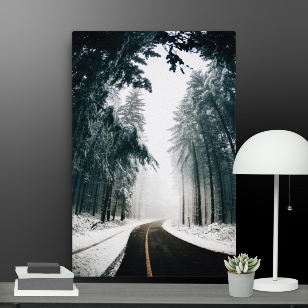 Snow road scene canvas - Image 11