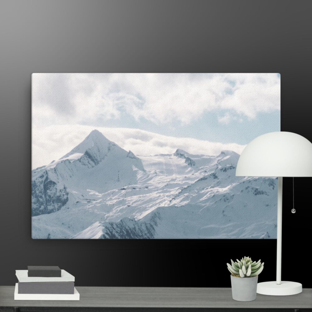 Snow in the mountains canvas - Image 13