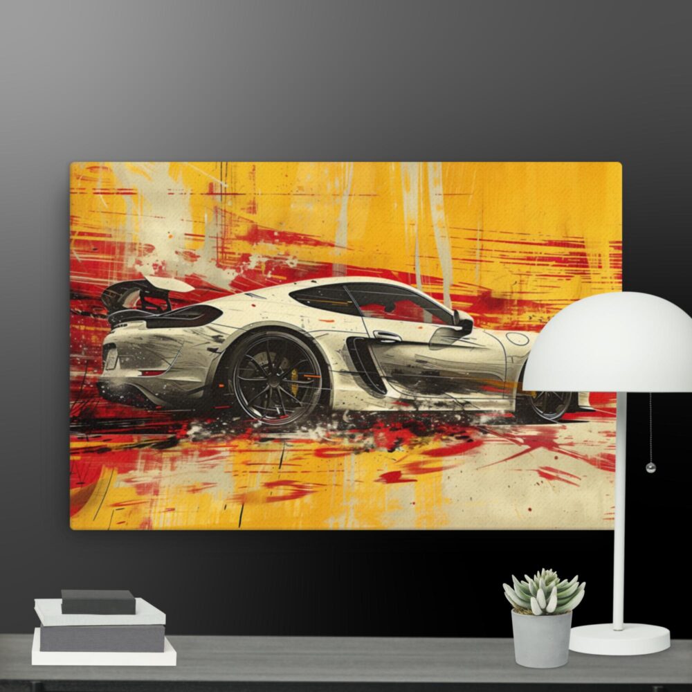 White sports car canvas - Image 13