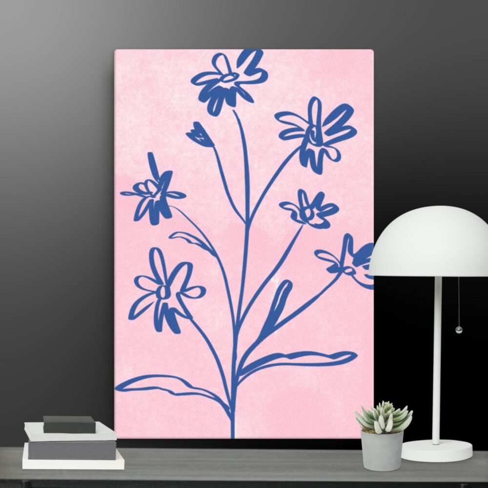 Contemporary blue flowers canvas - Image 13