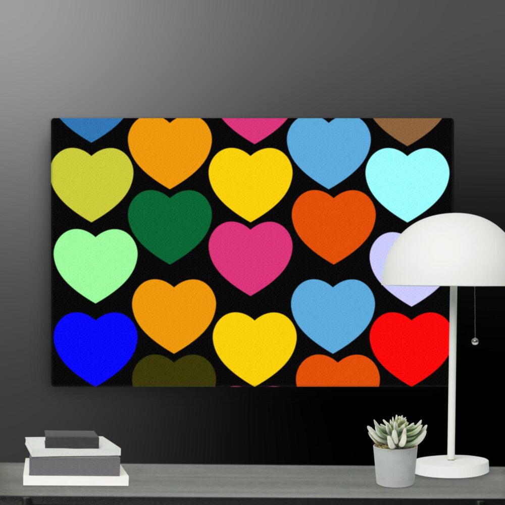 Coloured hearts canvas - Image 13