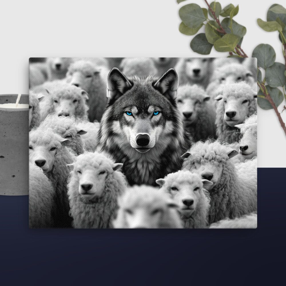 Wolf with sheep canvas - Image 12