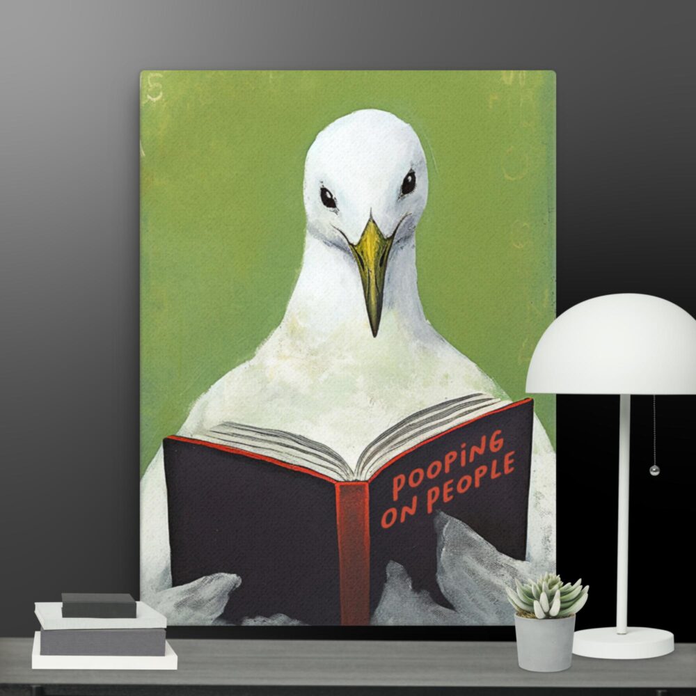 Funny Seagull Toilet canvas - Image 10