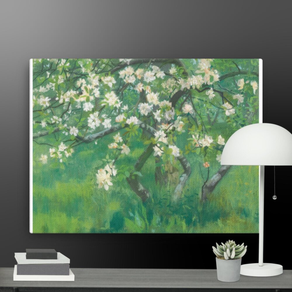 White flower scene canvas - Image 12