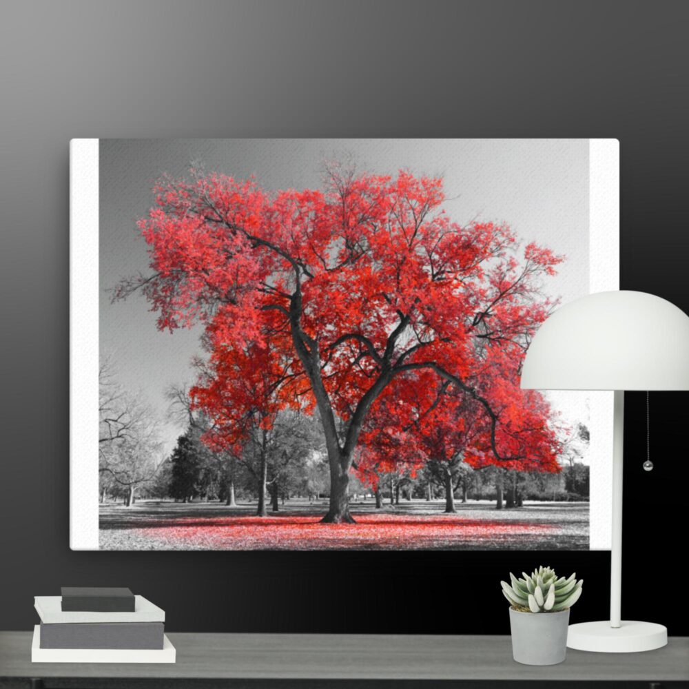 Red tree scene canvas - Image 12