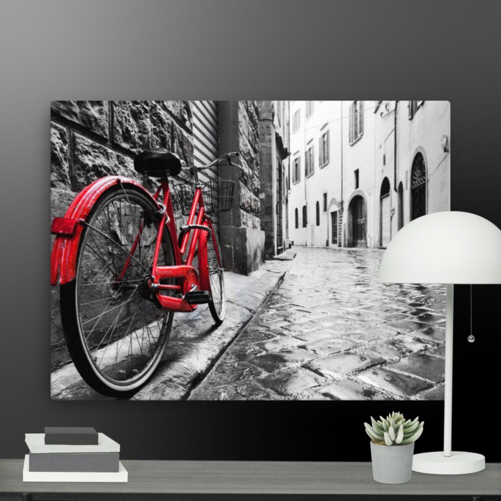Red cycle scene canvas - Image 12