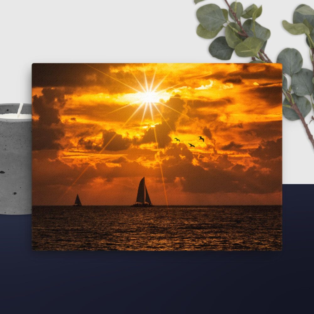 Bright orange sunset canvas - Image 12