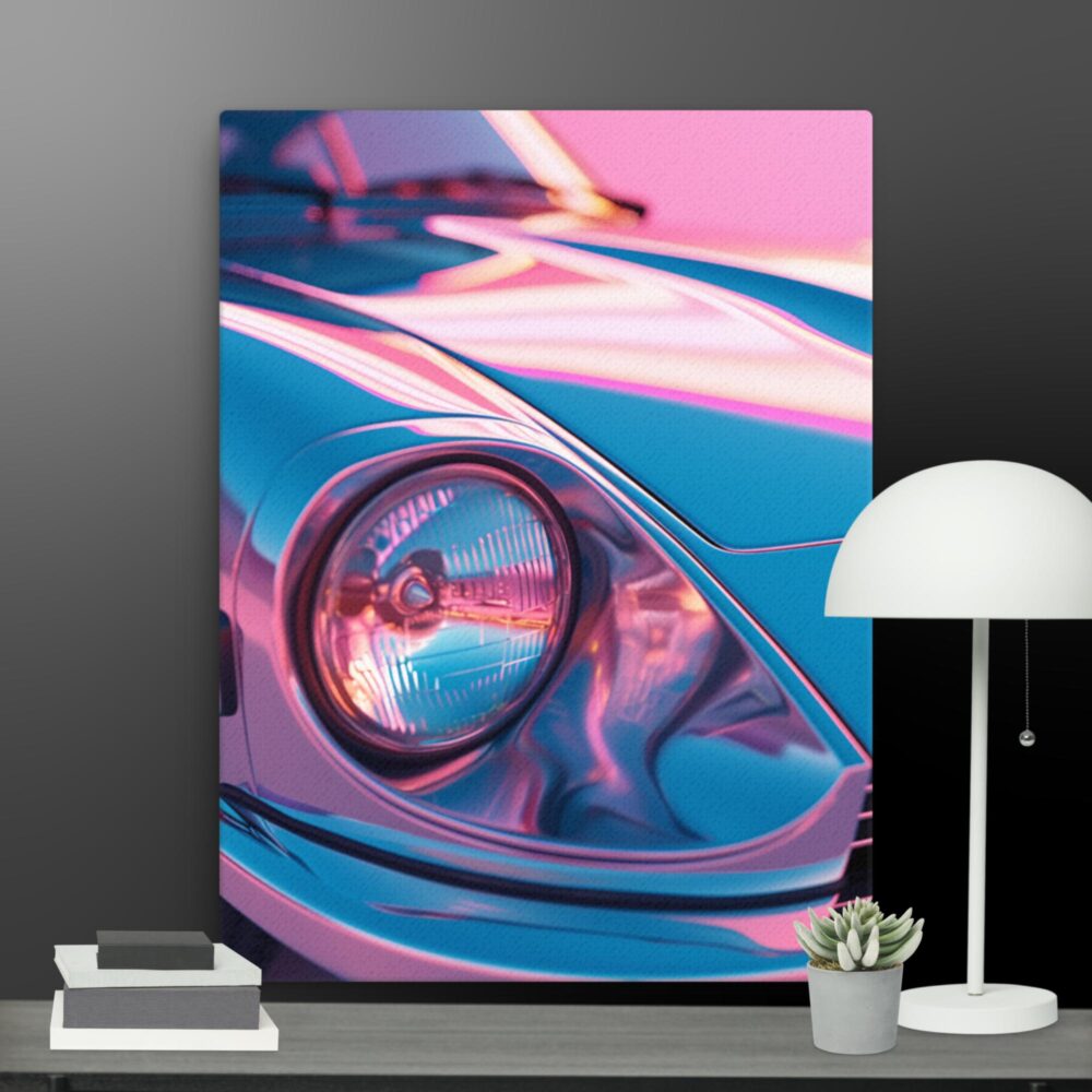 Pink car scene canvas - Image 12