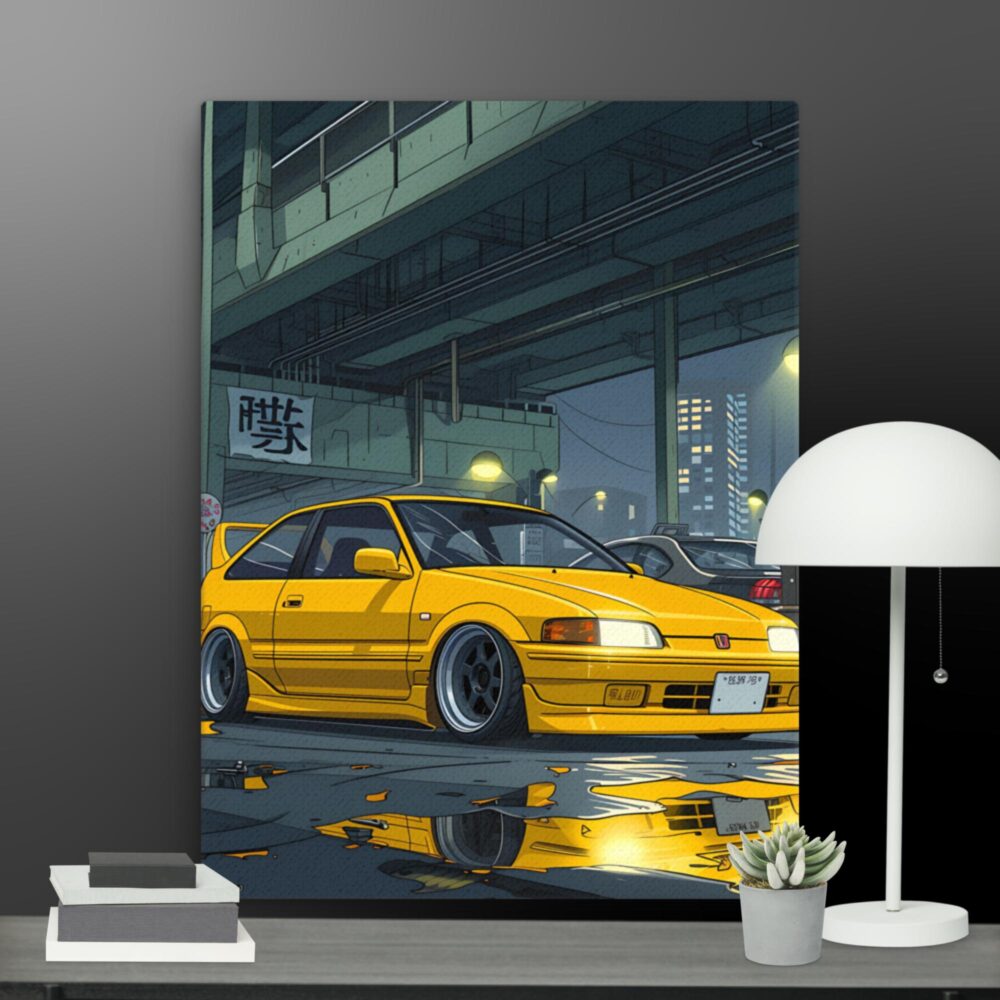 Yellow sports car canvas - Image 12