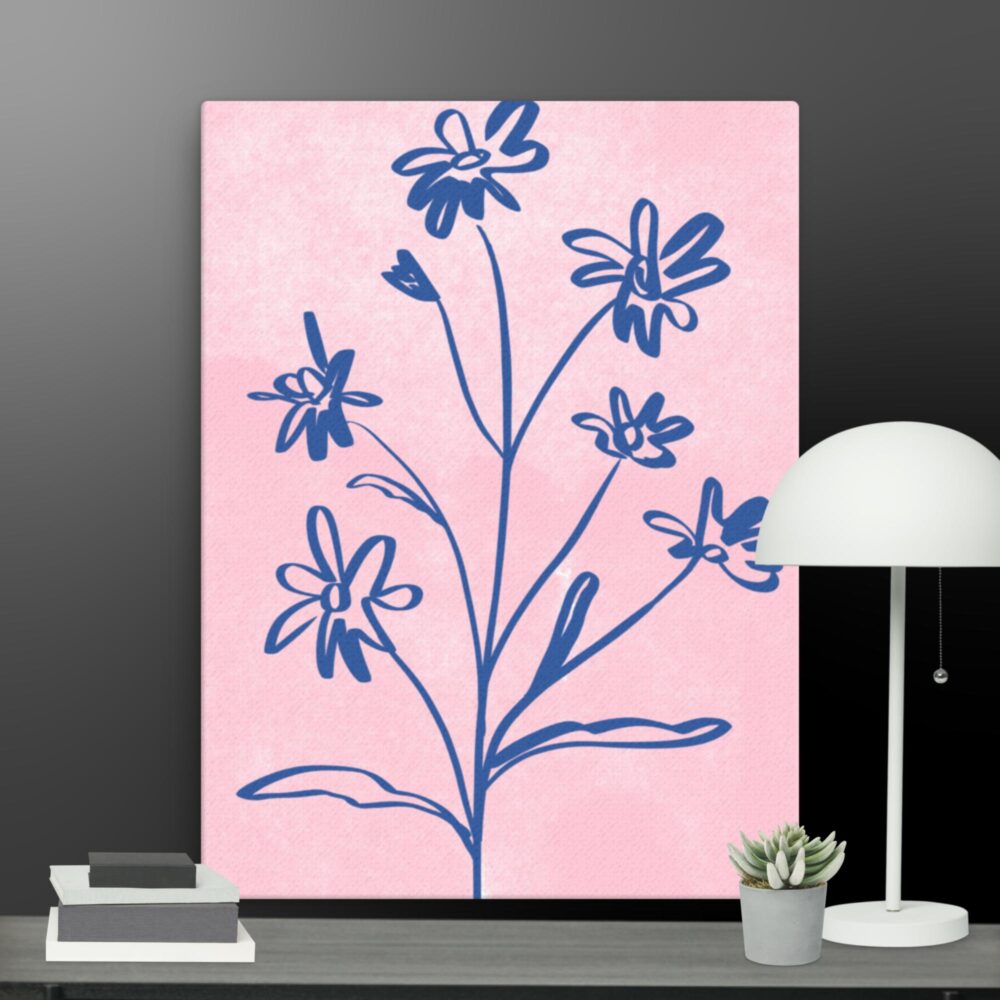Contemporary blue flowers canvas - Image 12