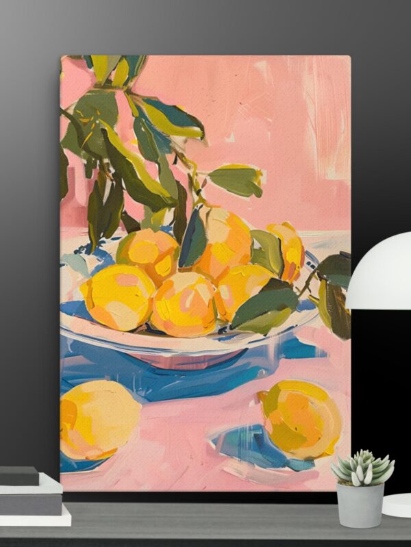 Lemons in a bowl canvas - 24×36