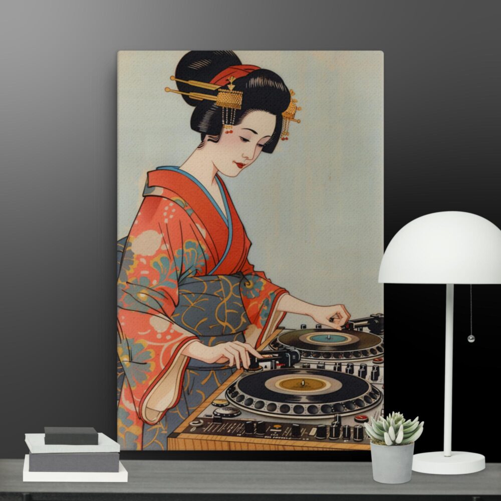 Japanese Lady on the decks canvas - Image 2