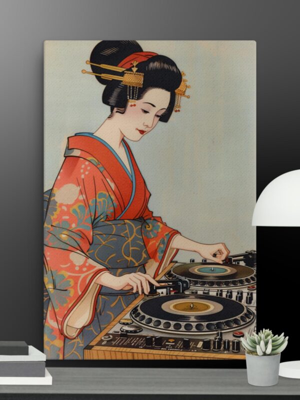 Japanese Lady on the decks canvas - 24×36