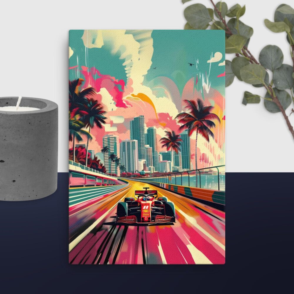 Colourful Racing Car canvas - Image 2