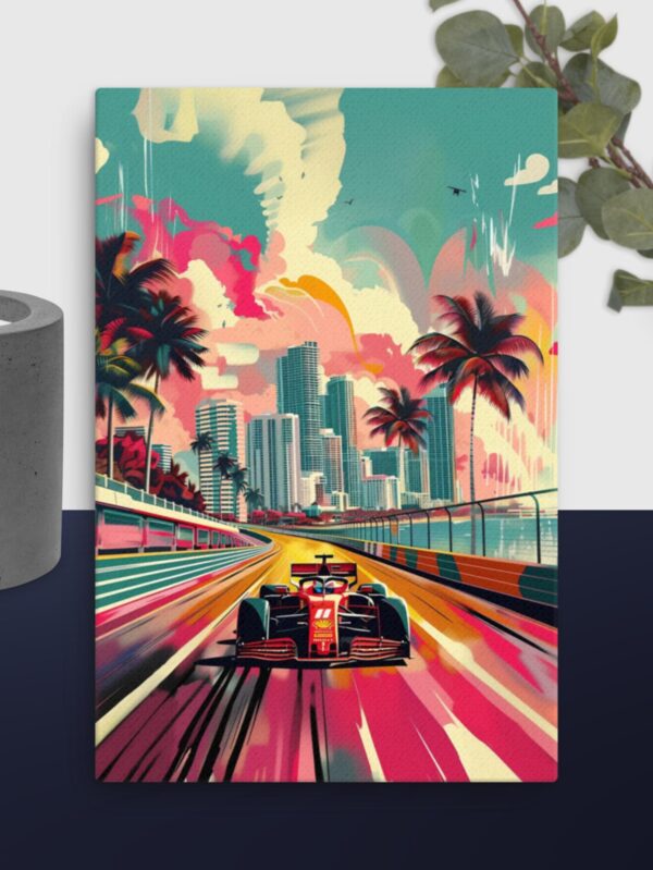Colourful Racing Car canvas - 24×36