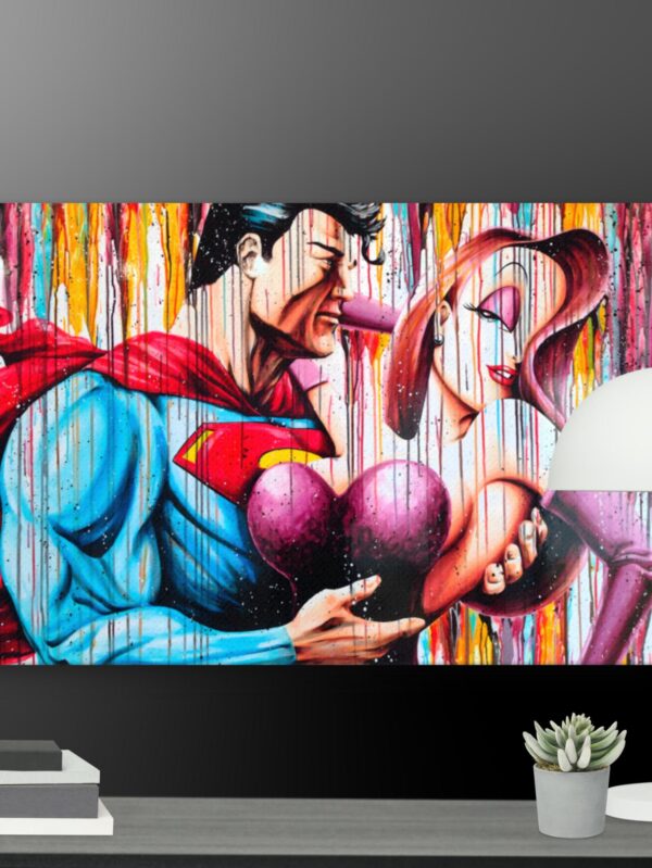 Jessica Rabbit and Superman canvas - 24×36