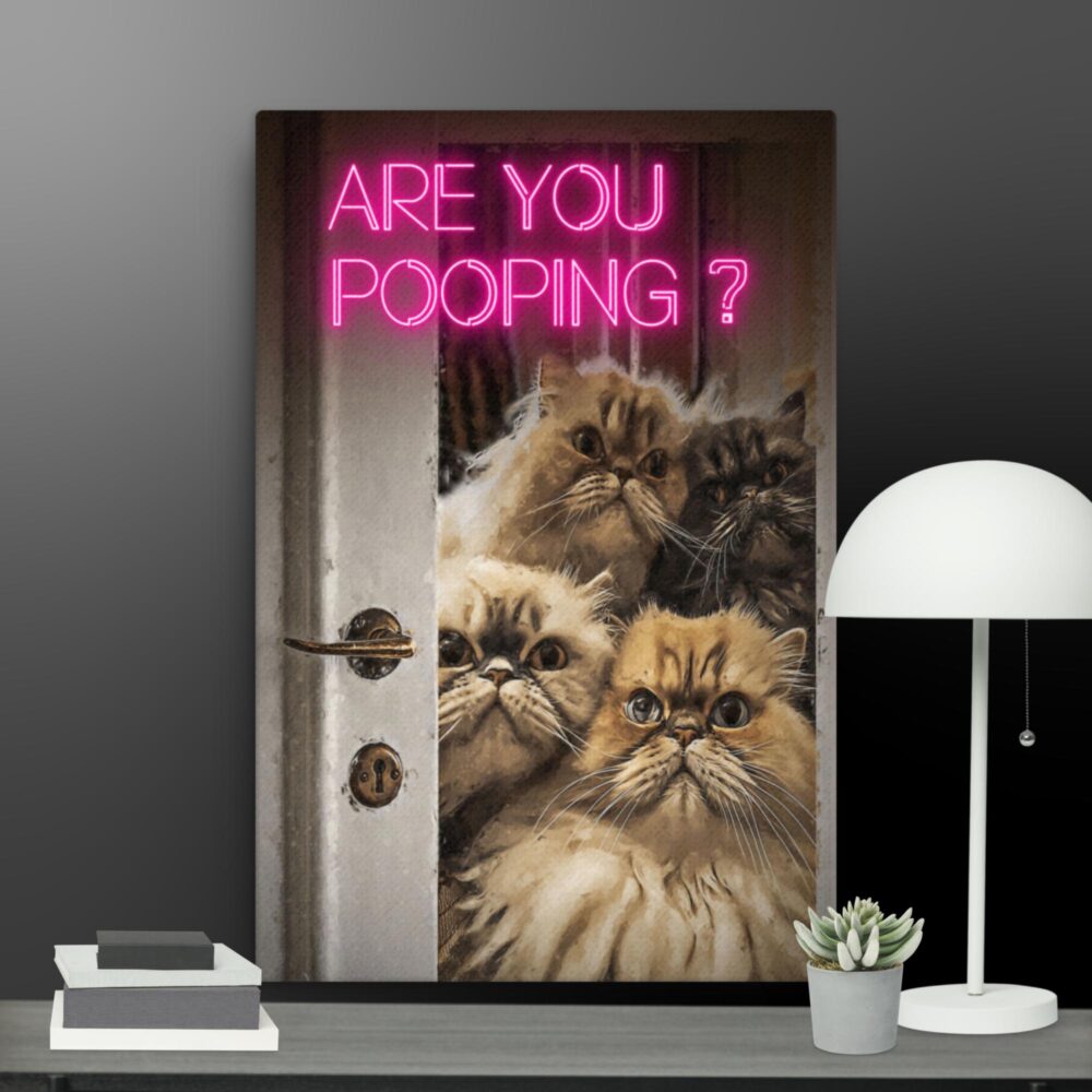 Funny cat bathroom canvas - Image 4