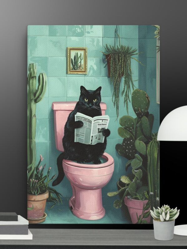 Black cat canvas - 24×36