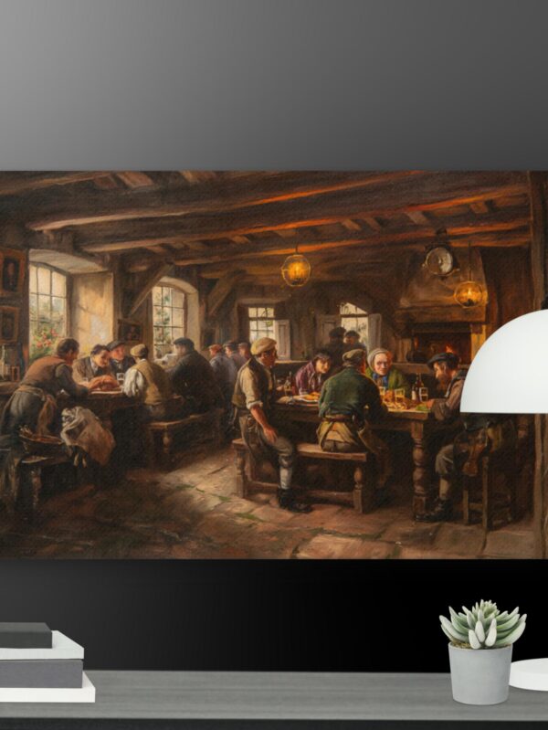 AI Pub Scene canvas - 24×36